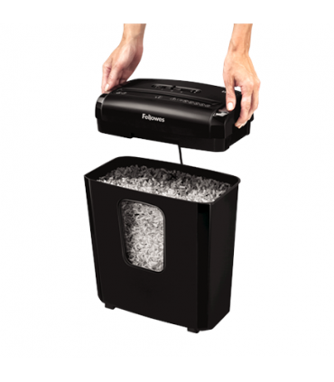 Fellowes Powershred 6M Black, 13 L, Credit cards shredding, Mini-Cut Shredder, Paper handling standard/output 6 sheets per pass,