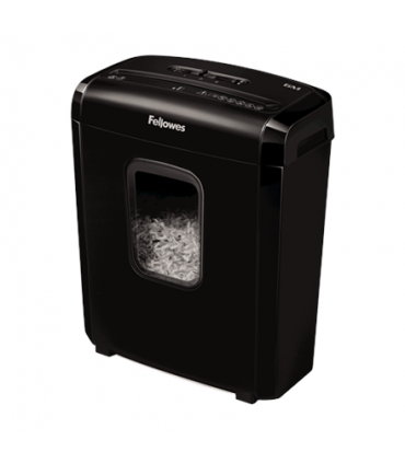 Fellowes Powershred 6M Black, 13 L, Credit cards shredding, Mini-Cut Shredder, Paper handling standard/output 6 sheets per pass,