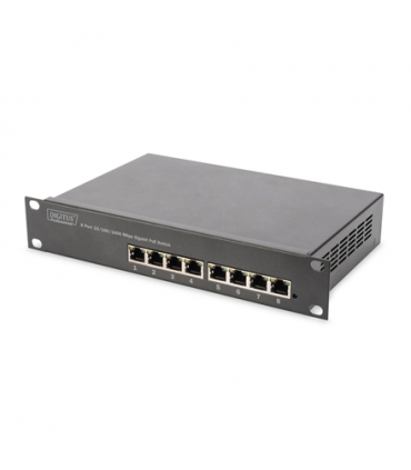 Digitus 8-port Gigabit Ethernet PoE switch DN-95317 10/100/1000 Mbps (RJ-45), Unmanaged, Rack mountable, Power supply type Inter