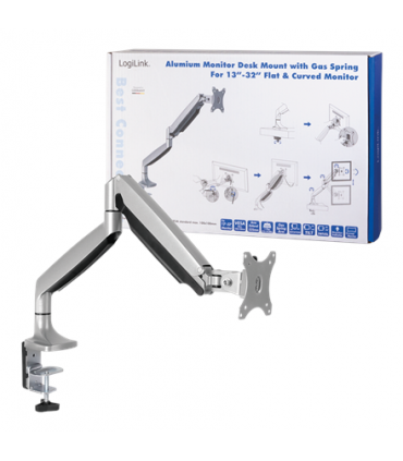 Logilink Desk Mount, BP0042, 13-32 ", Maximum weight (capacity) 9 kg, Silver