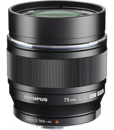 M.Zuiko Digital ED 75mm f/1.8 objektiiv, must