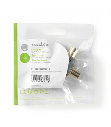 Nedis antennijagaja 1x coax M & 2x coax F