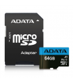 ADATA Premier UHS-I 64 GB, MicroSDXC, Flash memory class 10, Adapter