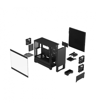 Fractal Design Pop Silent Black TG Clear Tint, ATX, mATX, Mini ITX, Power supply included No