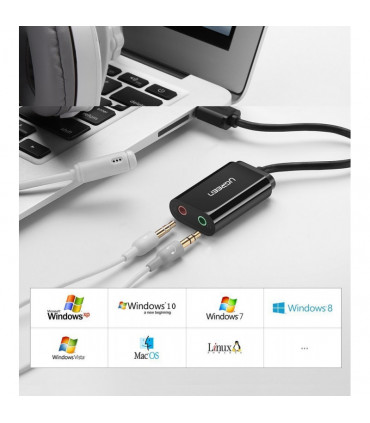 Ugreen USB 2.0 väline heliadapter 3,5mm