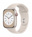 Apple Watch 8 GPS 45mm, valge silikoonrihm