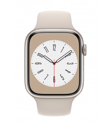 Apple Watch 8 GPS 45mm, valge silikoonrihm