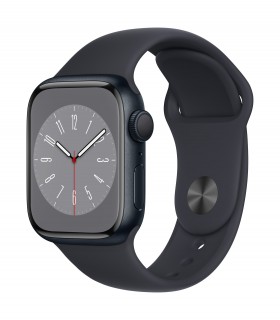Apple Watch 8 GPS 41mm, must silikoonrihm