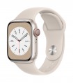 Apple Watch 8 GPS + LTE 41mm, valge silikoonrihm