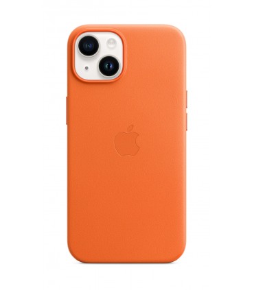 Apple iPhone 14 Leather Case with MagSafe - Orange