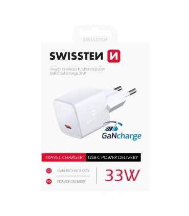 Swissten GaN minilaadija USB-C PD 33W