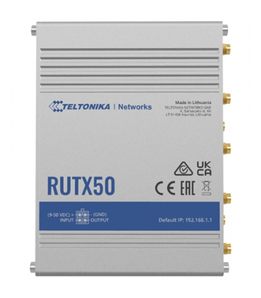 Teltonika INDUSTRIAL 5G ROUTER RUTX50 802.11ac, 867 Mbit/s, 10/100/1000 Mbps Mbit/s, Ethernet LAN (RJ-45) ports 5, Mesh Support