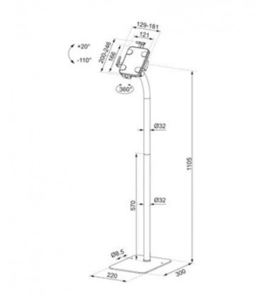 NEOMOUNTS TABLET ACC FLOOR STAND/FL15-625WH1