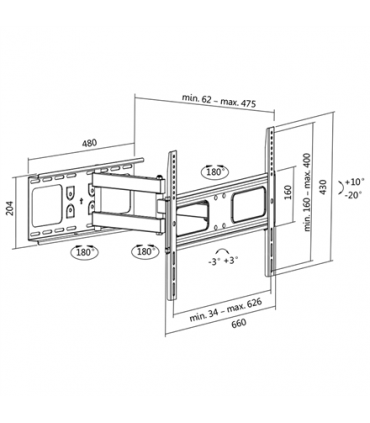 Logilink BP0028 TV Wall mount, 37"-70"