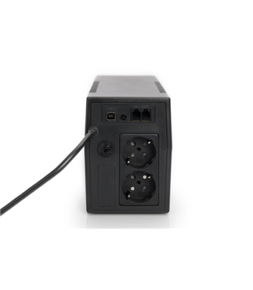 Digitus Line-Interactive UPS DN-170063, 600VA, 360W, 1x 12V/7Ah battery, 2x CEE 7/7 outlet, 2x RJ-11, 1x USB 2.0 type B, LED, Si