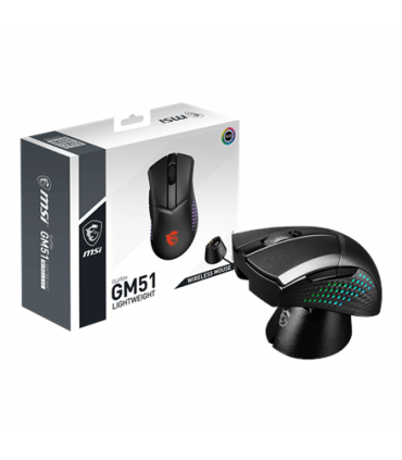 MSI Lightweight Wireless Gaming Mouse  GM51 Gaming Mouse, 2.4GHz, Wireless, Black