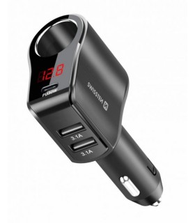 Swissten autolaadija 1xUSB-C PD+2xUSB-A+1xCL