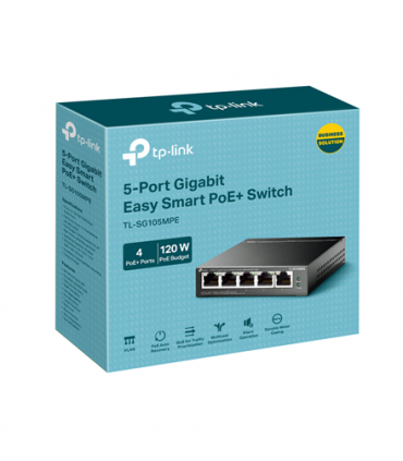 TP-LINK 5-Port Gigabit Easy Smart Switch with 4-Port PoE+ TL-SG105MPE Managed L2