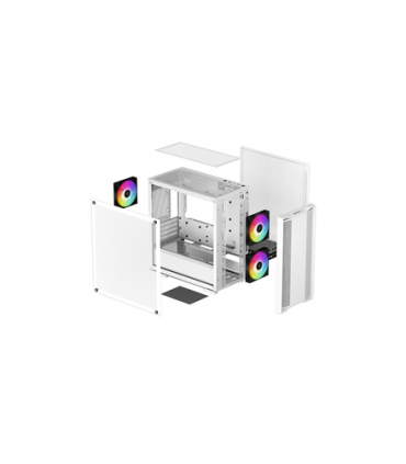 Deepcool ARGB Micro-ATX CASE  CC360 White, Mini-ITX / Micro-ATX, 4, Power supply included No, 1x USB3.0, 1x USB2.0, 1x Audio, AB
