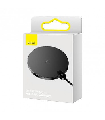 Baseus juhtmevaba laadija LED displeiga 15W, must