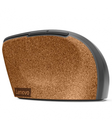 Lenovo Go Wireless Vertical Mouse Wireless optical, Storm grey with natural cork, USB-A, 1 x AA batteries (included)