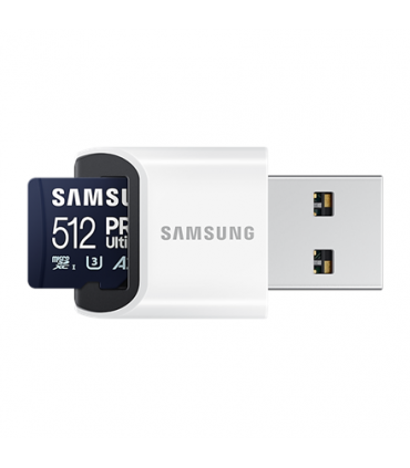 Samsung MicroSD Card with Card Reader PRO Ultimate 512 GB, microSDXC Memory Card, Flash memory class U3, V30, A2