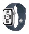 Apple Watch SE GPS 40mm Silver Aluminium Case with Storm Blue Sport Band - S/M
