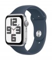 Apple Watch SE GPS 44mm Silver Aluminium Case with Storm Blue Sport Band - S/M