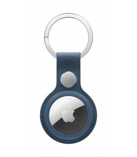AirTag Leather Key Ring - Pacific Blue