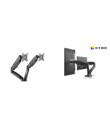 ICY BOX IB-MS304-T, Monitor stand with desk mounted base, for two screens, size up to 27u0027u0027