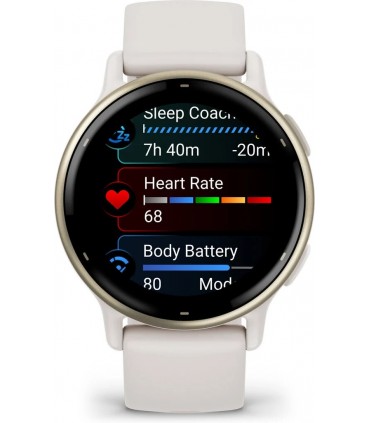 Garmin Vivoactive 5, GPS, WiFi, kuldne korpus ja valge silikoonrihm