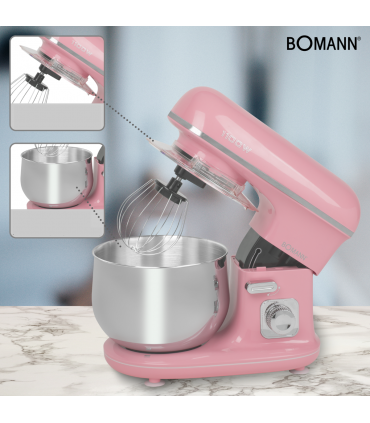 Bomann KM6030CBP roosa, multifunktsionaalne mikser 5 L