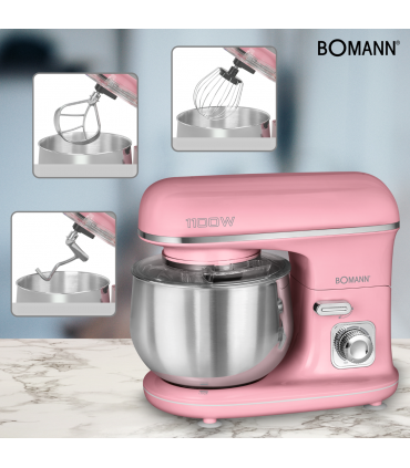 Bomann KM6030CBP roosa, multifunktsionaalne mikser 5 L