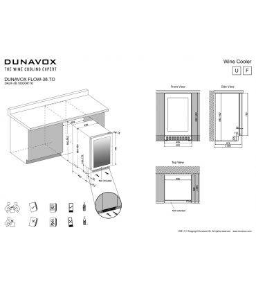 Dunavox DAUF-38.100DOP.TO kaetava uksega veinikülmik