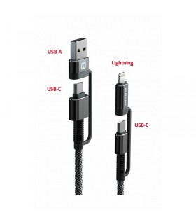 Swissten Kevlar kaabel 4in1, 1,5m