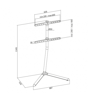 Logilink Floor stand BP0079 49-70 " Hold Maximum weight (capacity) 40 kg Black