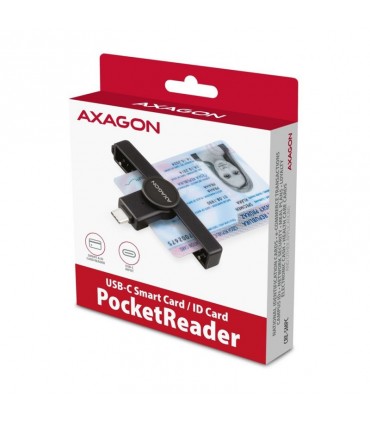 Axagon ID-kaardi lugeja USB-C, must
