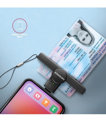 Axagon ID-kaardi lugeja USB-C, must