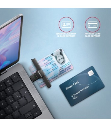 Axagon ID-kaardi lugeja USB-C, must