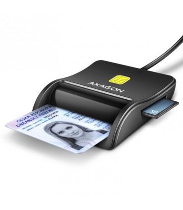 Axagon ID/mälukaardi lugeja USB-A, must