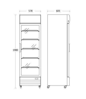 Scandomestic SD417BE must, vitriinkülmik