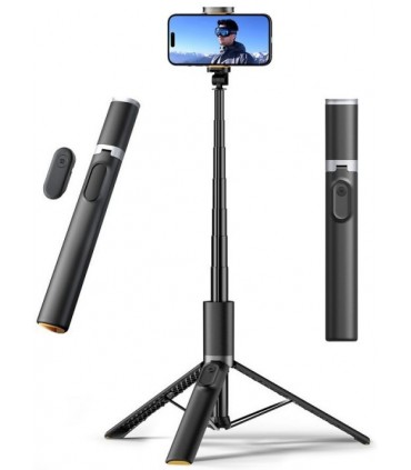 Tech-Protect statiiv-käsistatiiv Selfie Stick Tripod L08S, must