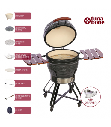 TunaBone Kamado Pro 22" grill, size M, dark grey