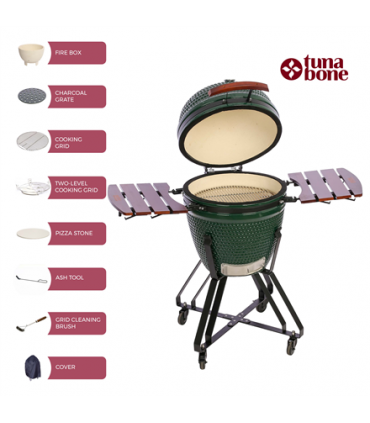 TunaBone Kamado classic 21" grill, size M, green
