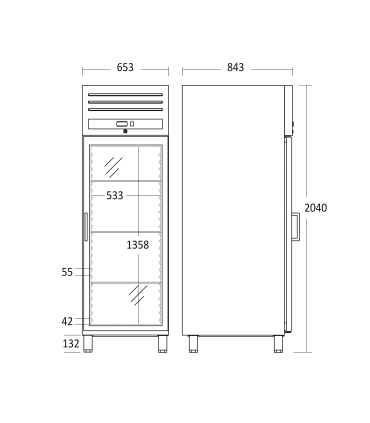 Scandomestic GUR700GDX vitriinkülmik