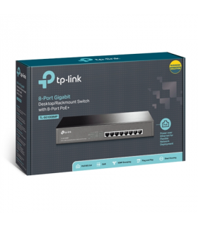 TP-LINK Switch TL-SG1008MP Unmanaged, Desktop/Rackmountable, 1 Gbps (RJ-45) ports quantity 8, PoE+ ports quantity 8, Power suppl