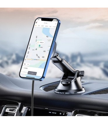 Swissten juhtmevaba laadijaga magnetiga autohoidik aknale/armatuurile