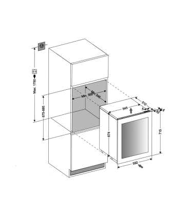 Dunavox DAVG-32.80DOP.TO Kaetava uksega integreeritav veinikülmik
