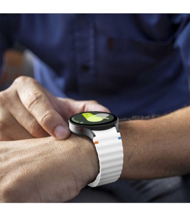 Tech-Protect kellarihm Silicone Sport Samsung Galaxy Watch4/5/5 Pro/6/7/FE, valge