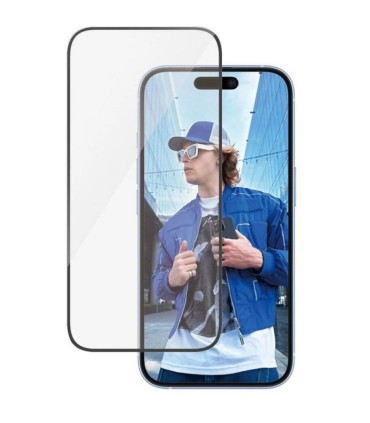 Panzerglass iPhone 16/15 , musta äärega, Ultra-Wide Fit